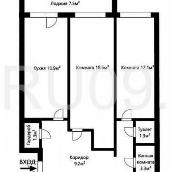 Продается 2-х комнатная квартира, 60,5 м²