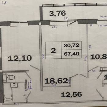 Продается 2-х комнатная квартира, 60,4 м²