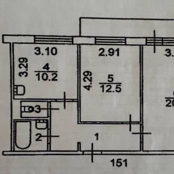 Продается 2-х комнатная квартира, 55 м²