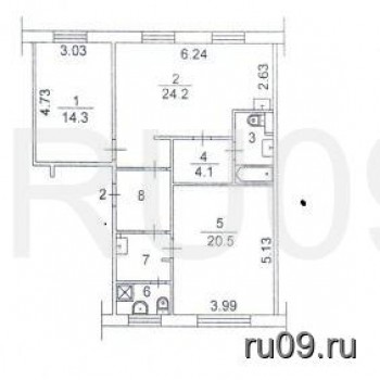 Продается 3-х комнатная квартира, 78 м²
