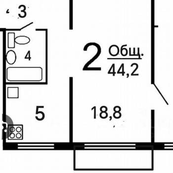 Продается 2-х комнатная квартира, 44,2 м²