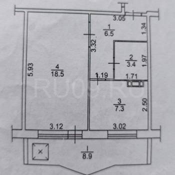 Продается 1-комнатная квартира, 35 м²