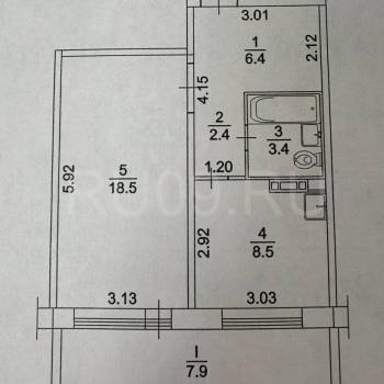 Продается 1-комнатная квартира, 39 м²