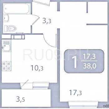 Сдается 1-комнатная квартира, 38 м²