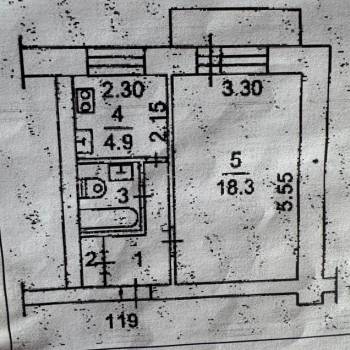 Продается 1-комнатная квартира, 30,1 м²