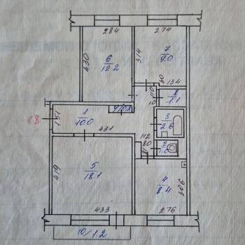 Продается 3-х комнатная квартира, 63,2 м²