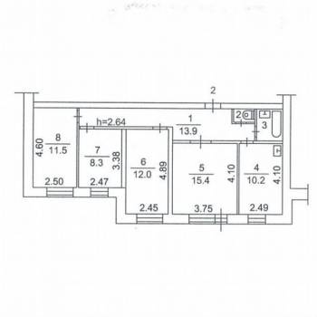Продается Многокомнатная квартира, 75 м²