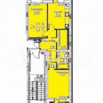 Сдается Многокомнатная квартира, 63 м²