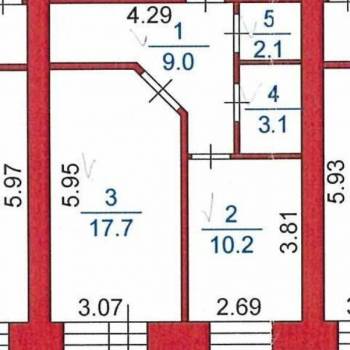 Продается 1-комнатная квартира, 42,1 м²