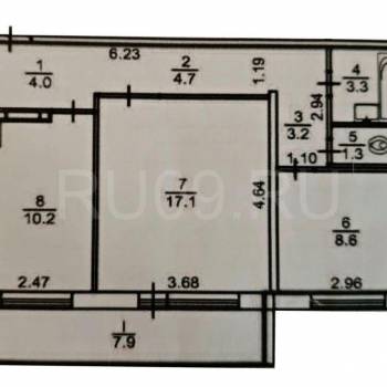 Продается 2-х комнатная квартира, 52 м²