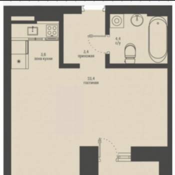 Продается 1-комнатная квартира, 38 м²
