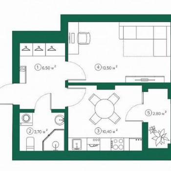 Продается 1-комнатная квартира, 35,5 м²