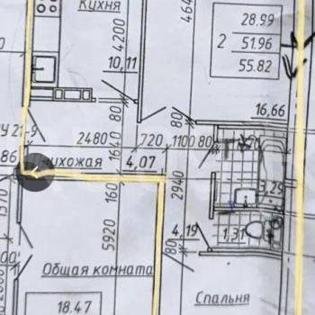 Продается 2-х комнатная квартира, 55 м²