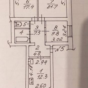 Продается 3-х комнатная квартира, 80 м²