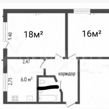 Продается 2-х комнатная квартира, 46 м²