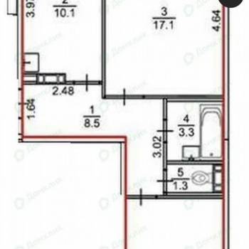 Продается 2-х комнатная квартира, 53 м²