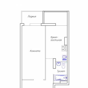 Продается 1-комнатная квартира, 47 м²