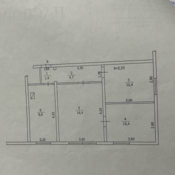 Продается 3-х комнатная квартира, 53,2 м²