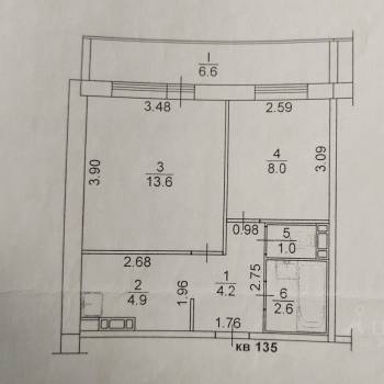 Продается 2-х комнатная квартира, 34,3 м²