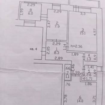 Продается 1-комнатная квартира, 50,3 м²