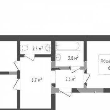 Продается 2-х комнатная квартира, 56,5 м²