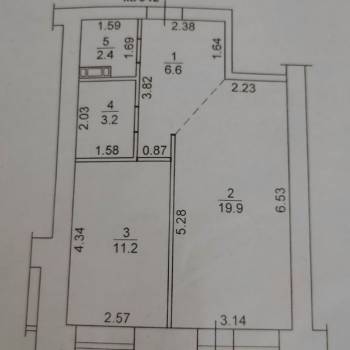 Продается 1-комнатная квартира, 47,1 м²