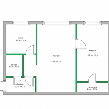 Сдается 2-х комнатная квартира, 44 м²