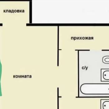 Продается 1-комнатная квартира, 29,8 м²