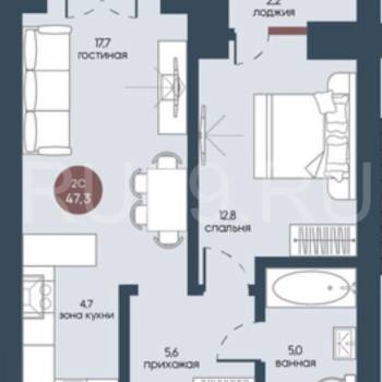 Сдается 2-х комнатная квартира, 47 м²