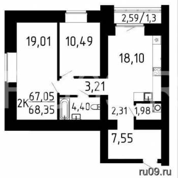 Продается 2-х комнатная квартира, 68 м²