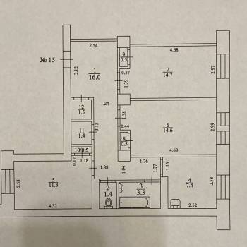 Продается 3-х комнатная квартира, 73,1 м²