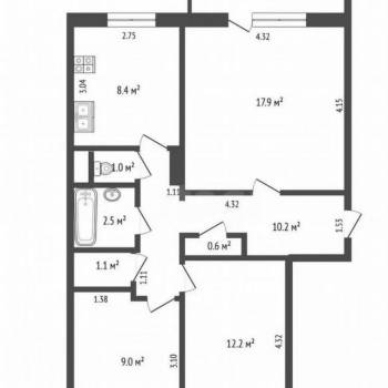 Продается 3-х комнатная квартира, 63,7 м²