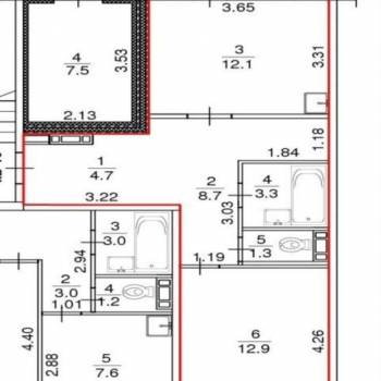 Продается 1-комнатная квартира, 43,1 м²