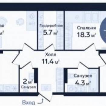 Продается 3-х комнатная квартира, 85,6 м²