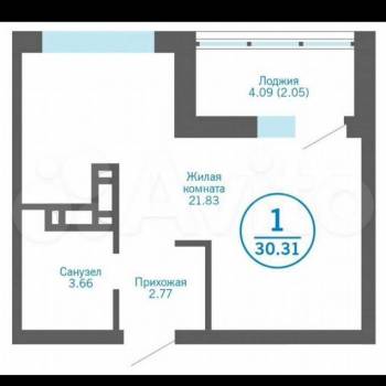 Продается 1-комнатная квартира, 30,3 м²