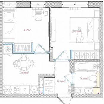 Продается 2-х комнатная квартира, 34,9 м²