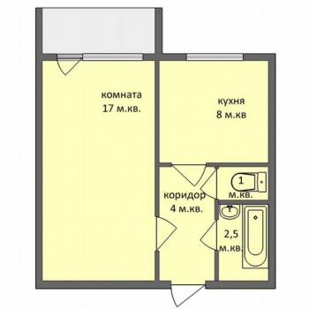 Продается 1-комнатная квартира, 33 м²