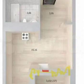 Продается 1-комнатная квартира, 25,9 м²