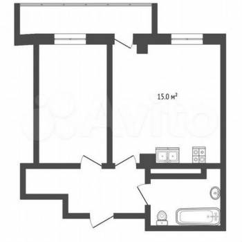 Продается 1-комнатная квартира, 40,2 м²