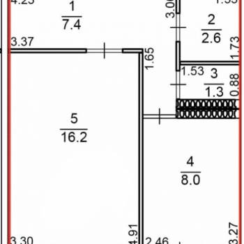 Продается 1-комнатная квартира, 42 м²