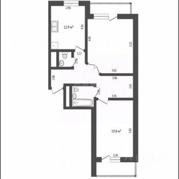 Продается 2-х комнатная квартира, 77,9 м²