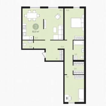 Продается 3-х комнатная квартира, 92 м²