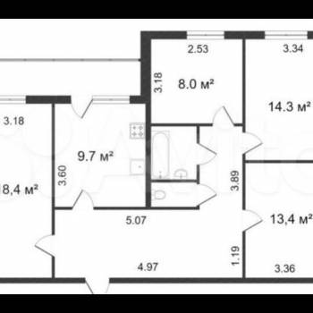 Продается Многокомнатная квартира, 91 м²