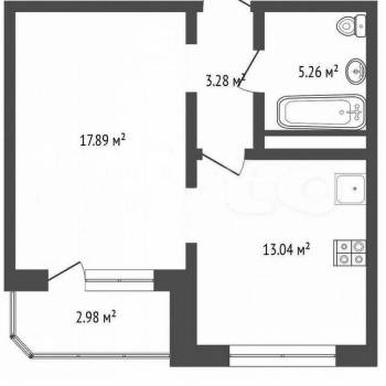 Продается 1-комнатная квартира, 39,5 м²