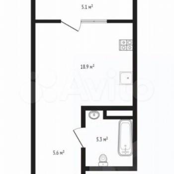 Продается 1-комнатная квартира, 36,3 м²