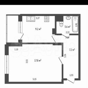 Продается 1-комнатная квартира, 38 м²
