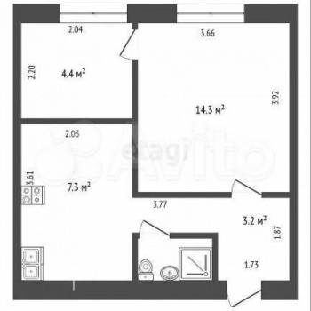 Продается 2-х комнатная квартира, 32,7 м²