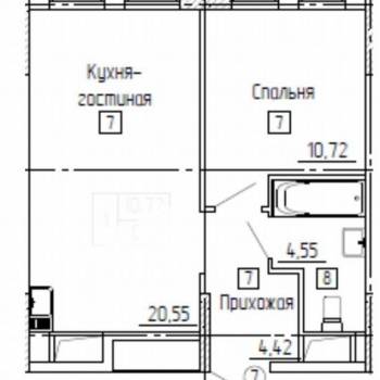 Продается 1-комнатная квартира, 39,8 м²
