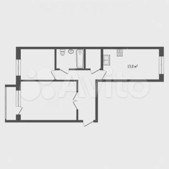 Продается 2-х комнатная квартира, 49,9 м²