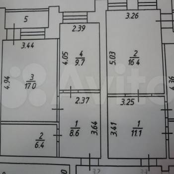 Продается 1-комнатная квартира, 41,7 м²